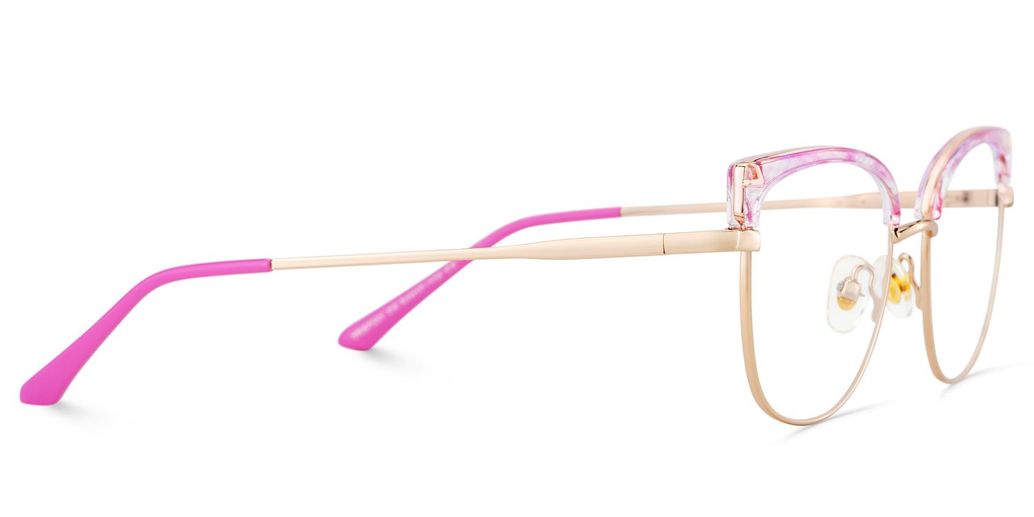 Beau Eyeglasses in Cat eye Pink Gold Frame | Zeelool4