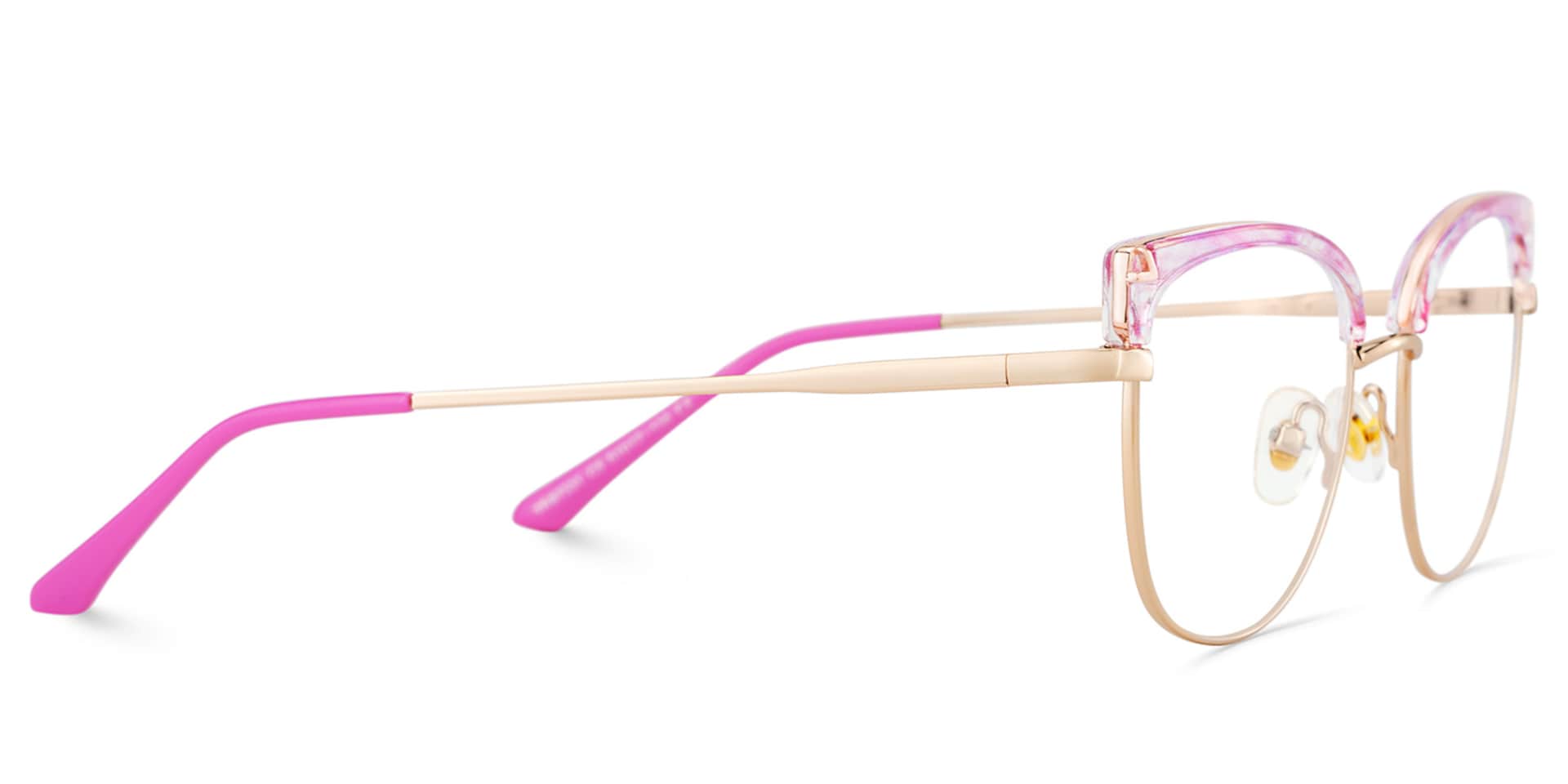 Beau Eyeglasses in Cat eye Pink Gold Frame | Zeelool4