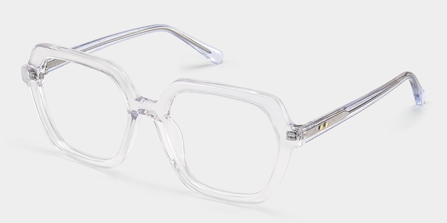 Devon Geometric Clear Hexagon Glasses for Women | ZEELOOL