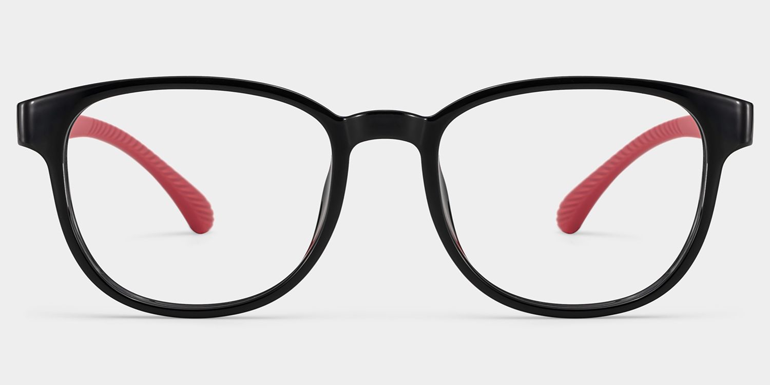 Dale Round Black Red Frame Eyeglasses for Pre-tweens1