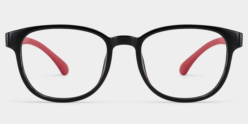 Dale  Round Black Red Glasses