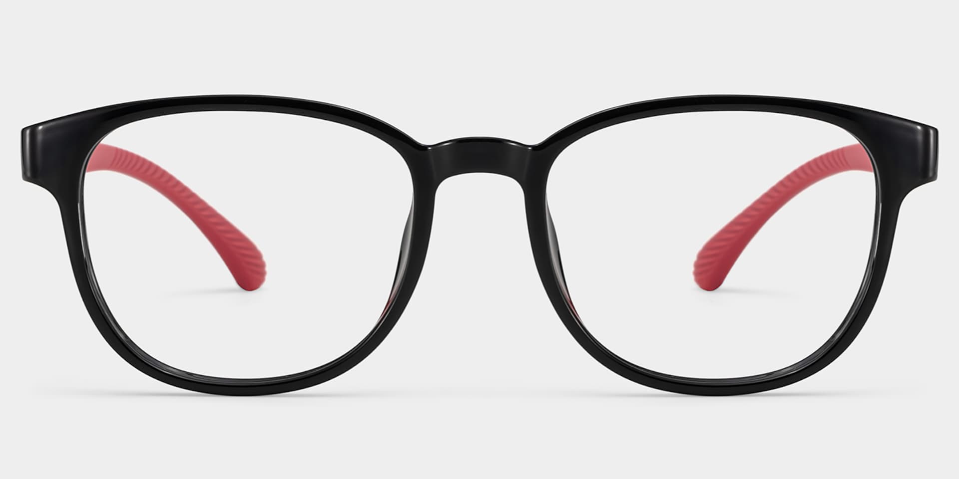Dale Round Black Red Frame Eyeglasses for Pre-tweens1