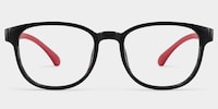 Dale  Round Black Red Glasses0