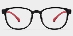 Dale  Round Black Red Glasses1