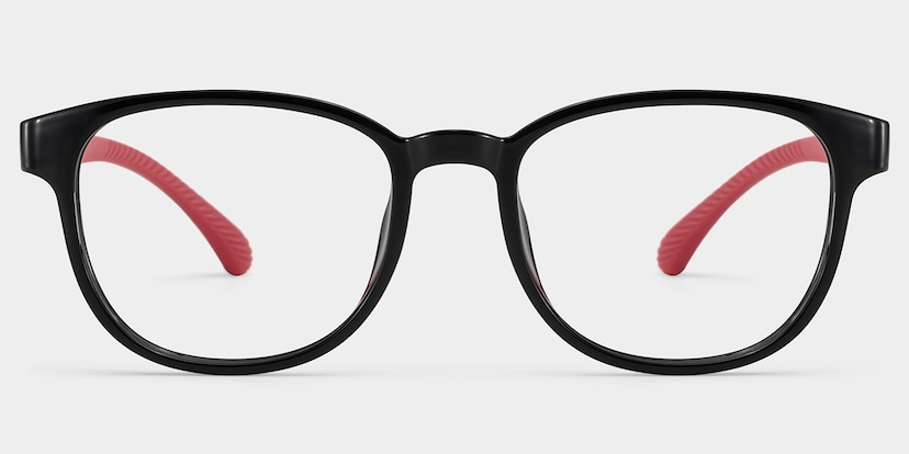 Dale  Round Black Red Glasses