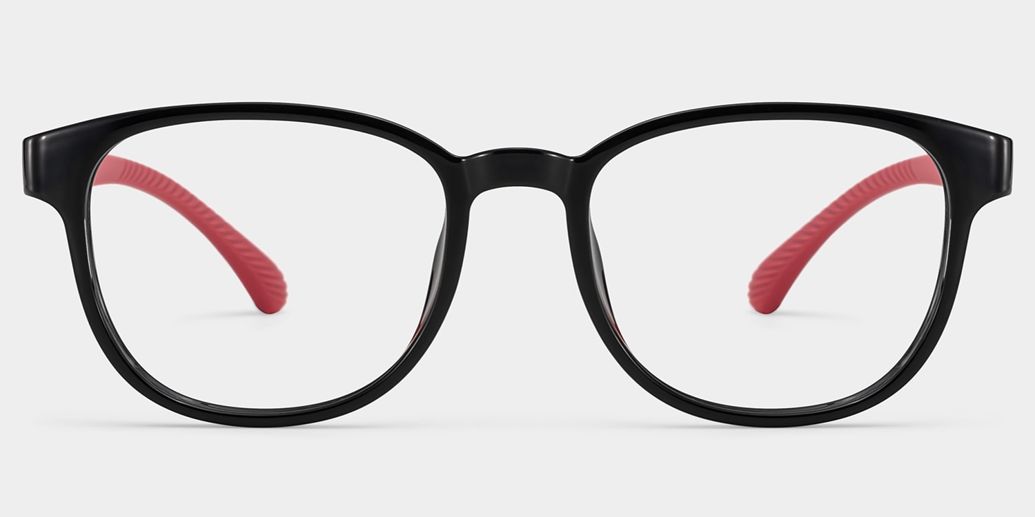 Dale  Round Black Red Glasses