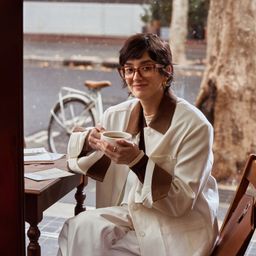 Marley Beige Rectangle Glasses6