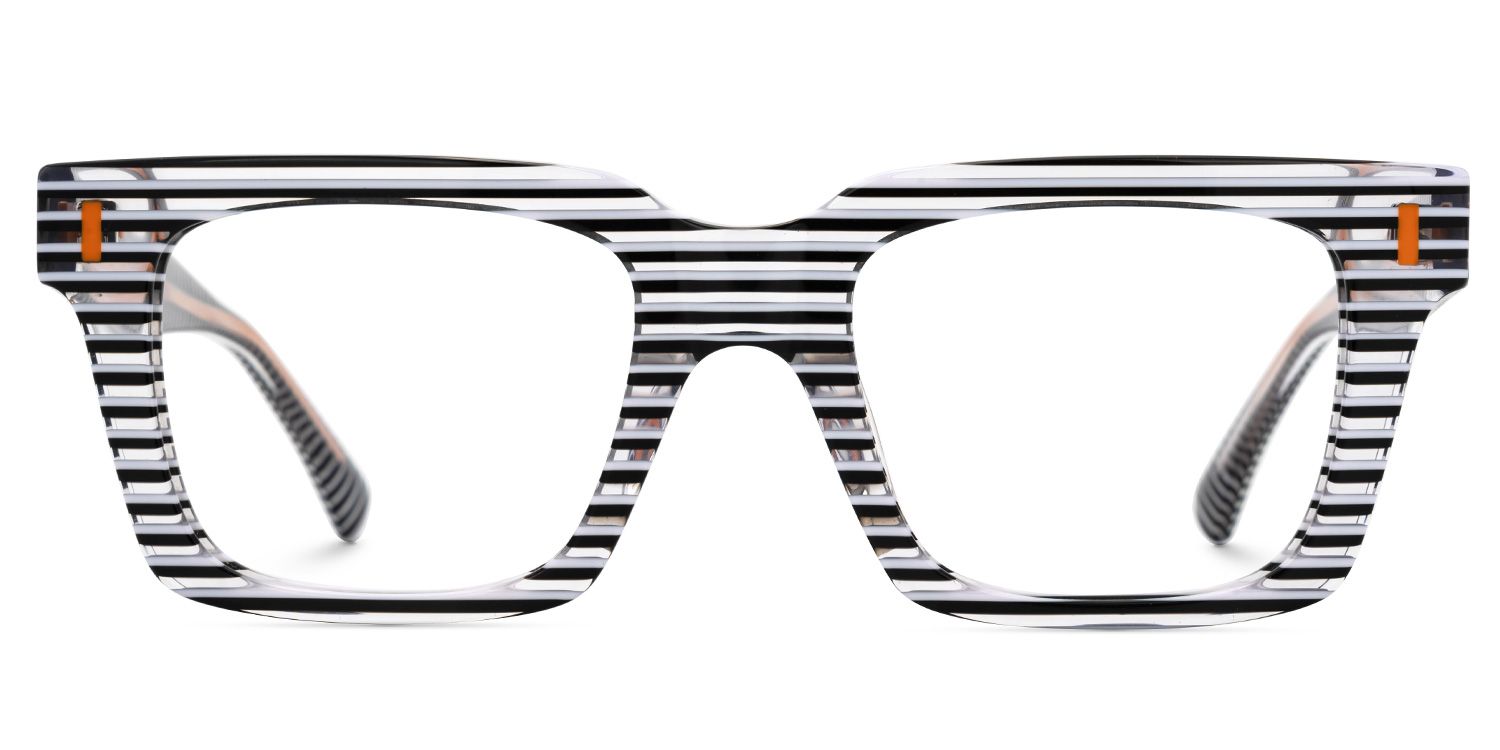 Kirkland Black-White Rectangle Designer Eyeglasses0