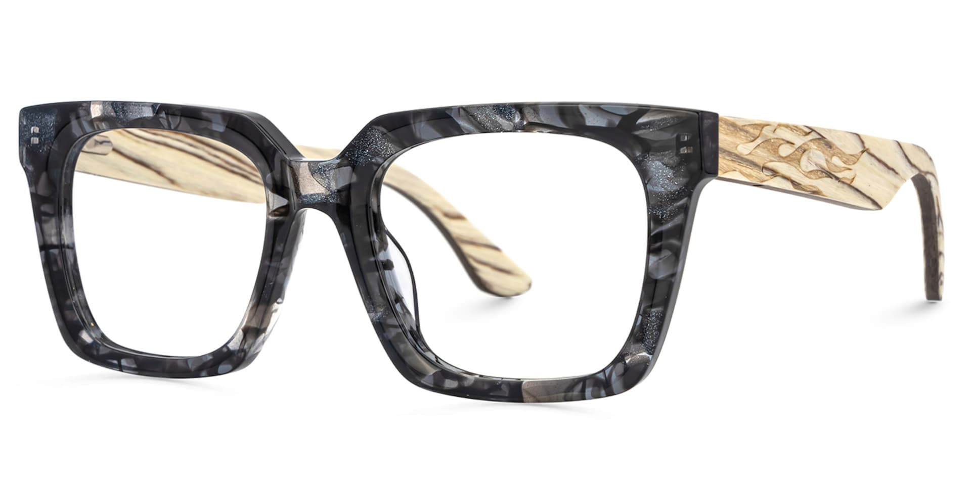 Cabdi Gray and Black Marble Glasses with Square Design1