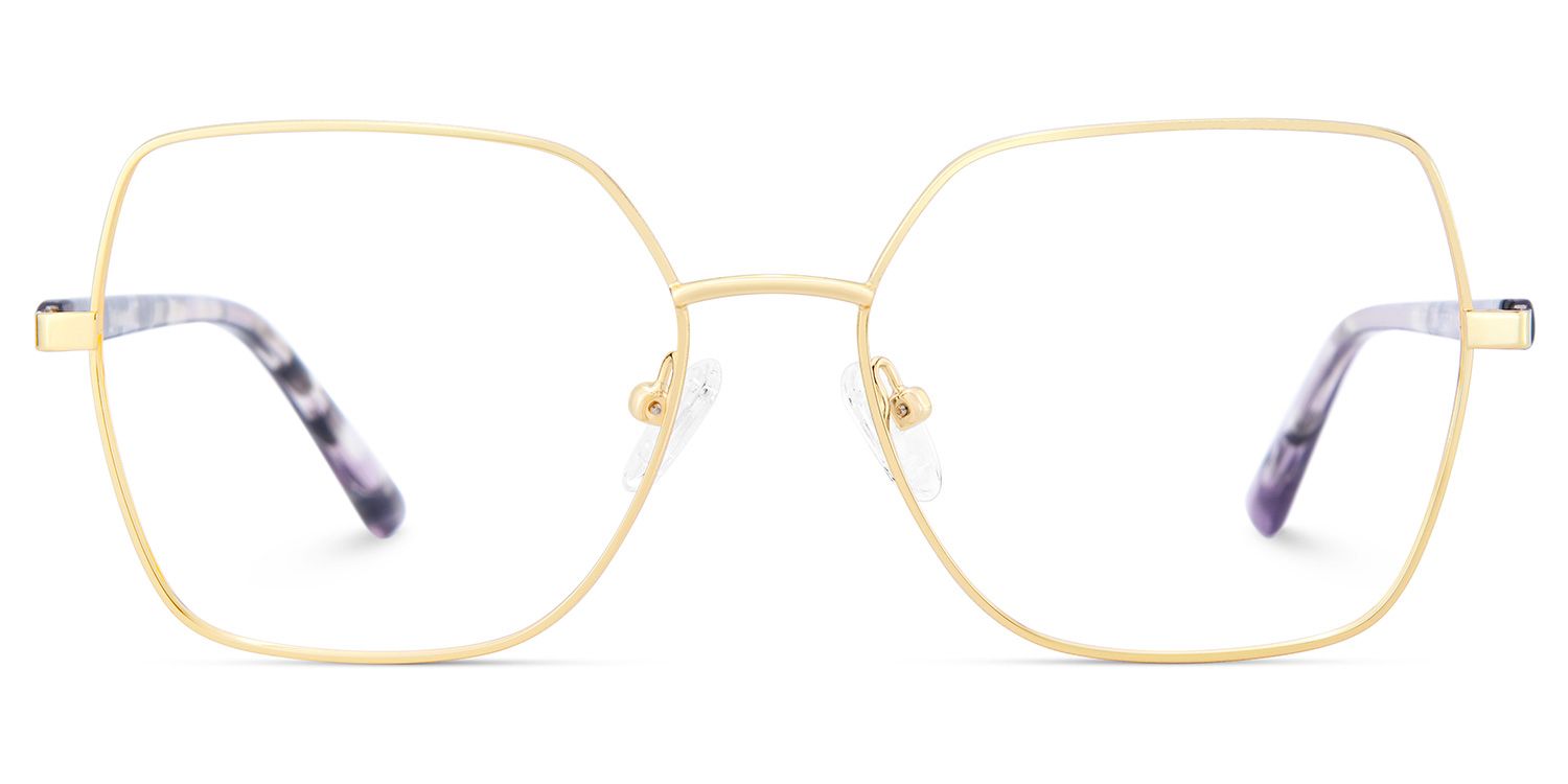 Billie Golden Geometric Prescription Glasses | Zeelool