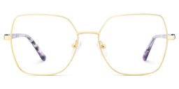 Billie Geometric Gold Glasses0