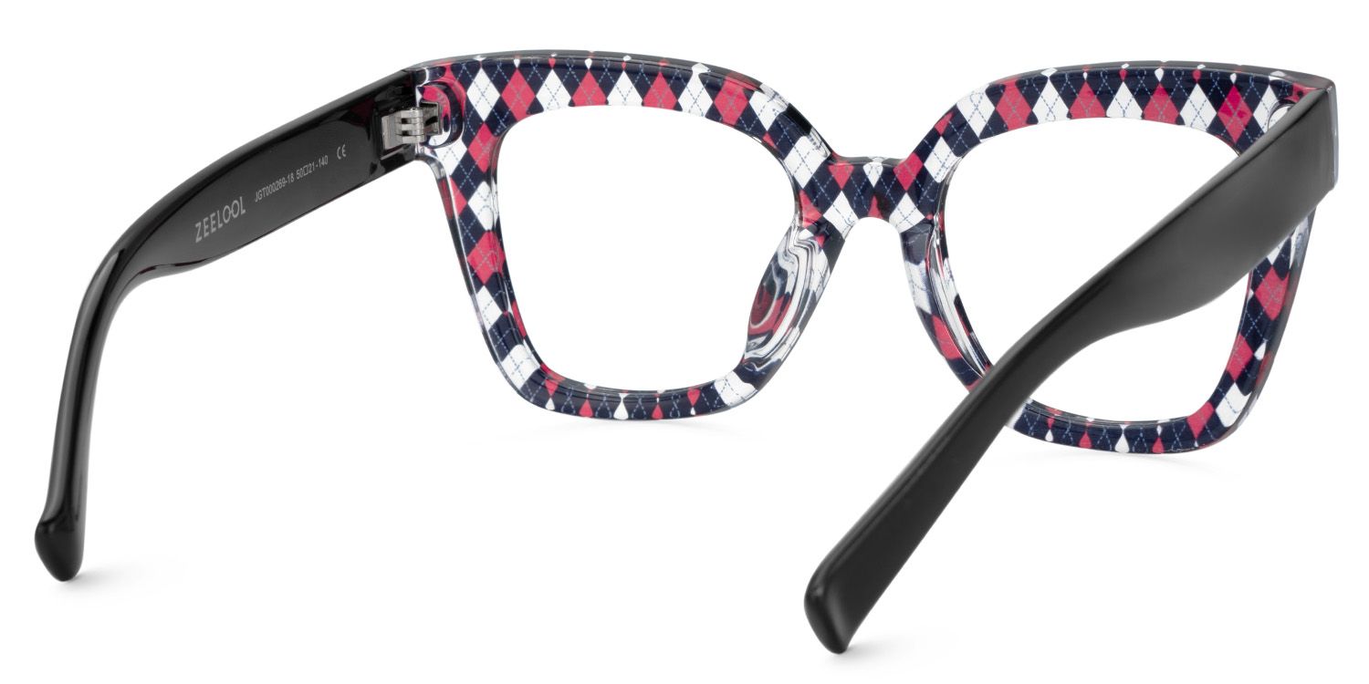 Malcolm Large Rhombus Pattern Frame with Black Arms | Zeelool4