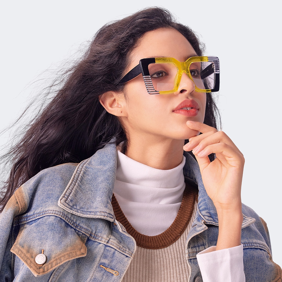 Shamika Rectangle Yellow Glasses5