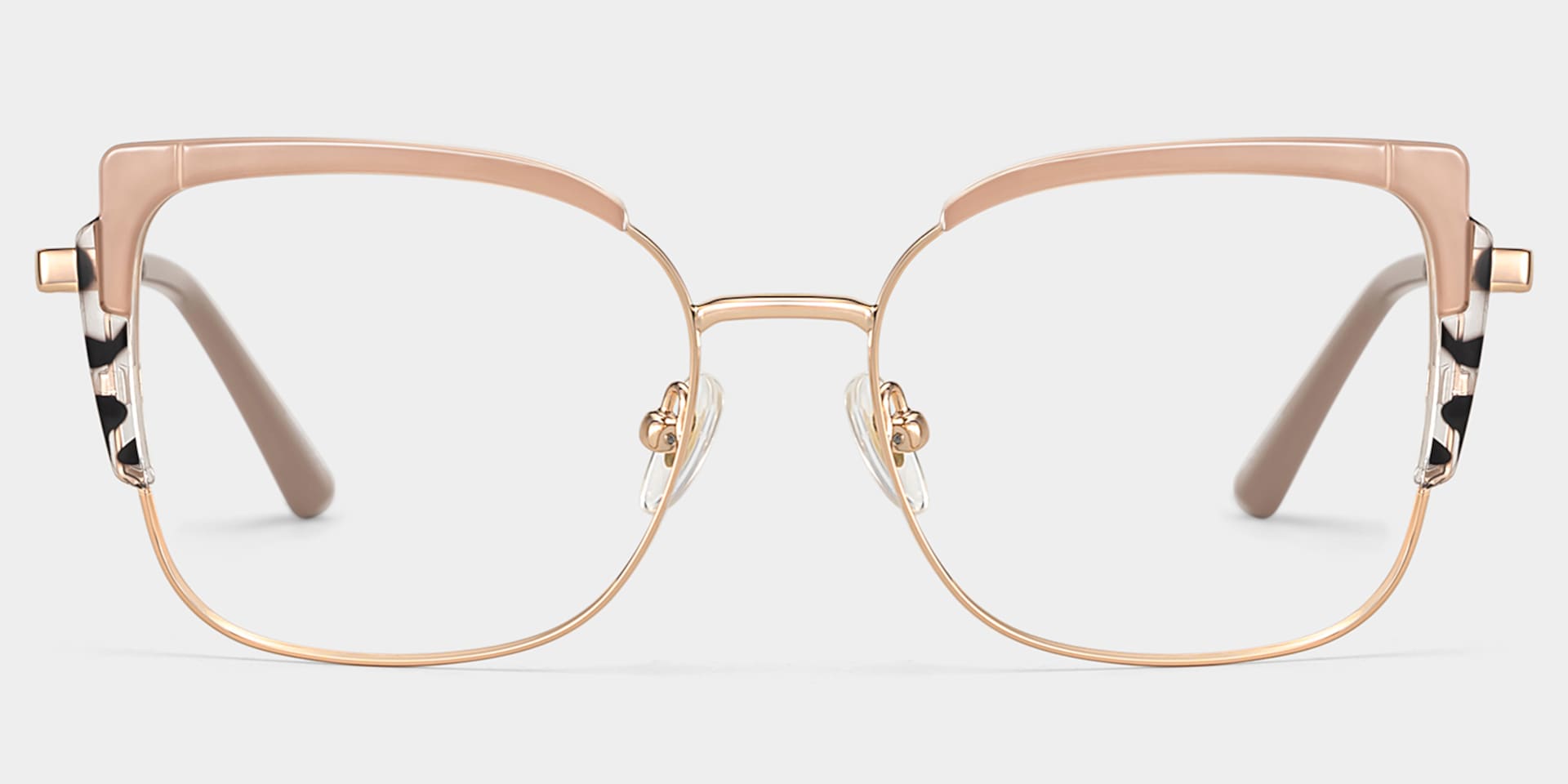 Khaki Tortoise Thin Frame Glasses With Metal Material1