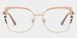 Jesmin Khaki Tortoise Square Glasses1