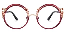 Nelida Round Red Glasses1