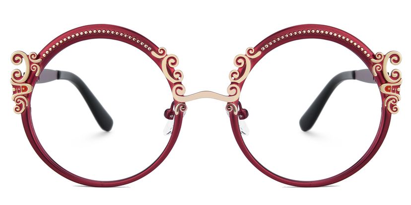 Nelida Round Red Glasses