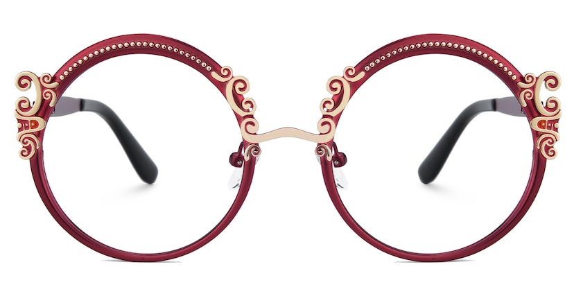 Nelida Round Red Glasses
