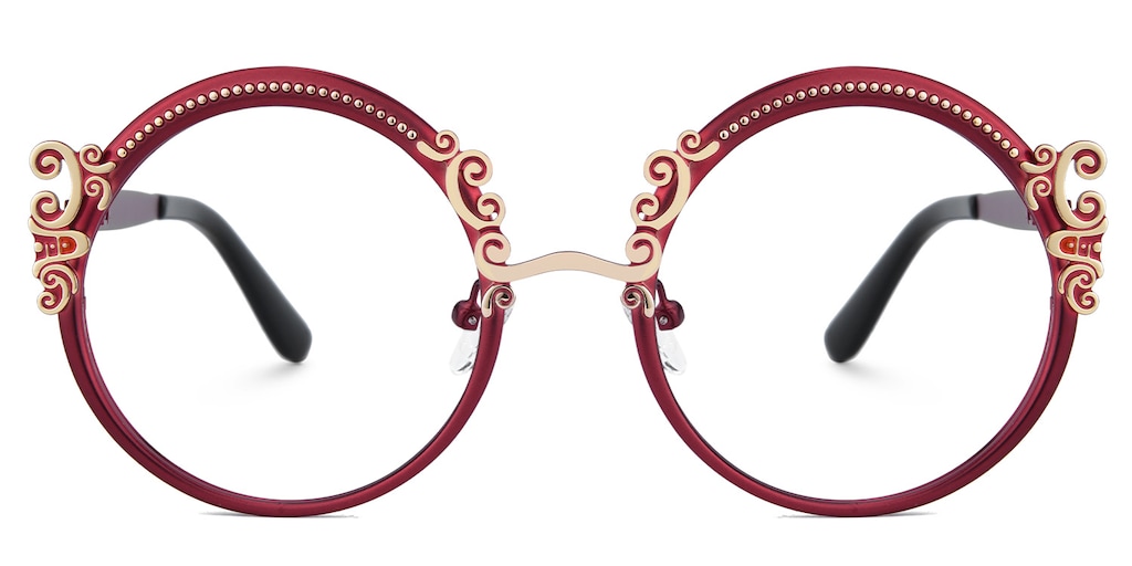 Nelida Round Red Glasses