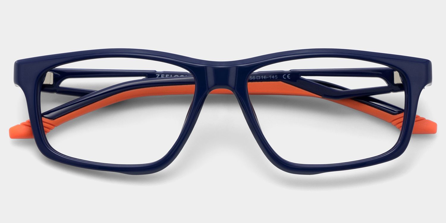 Emory Blue Rectangle Eyeglass Frame for Men | ZEELOOL1