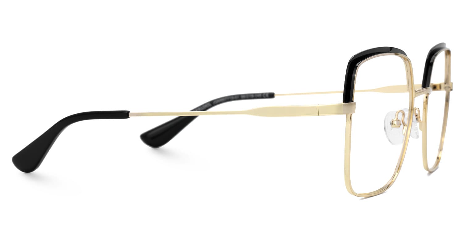 Karan Square Black Gold Glasses2