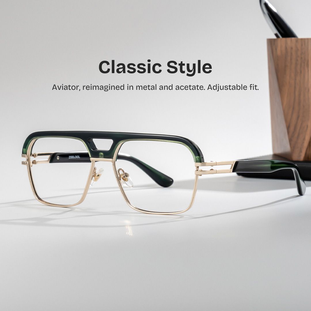 Griff Green Aviator Glasses for Men | ZEELOOL