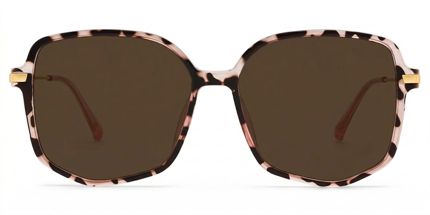 Payton Tr90 Tortoise Geometric Frame Sunglasses | ZEELOOL