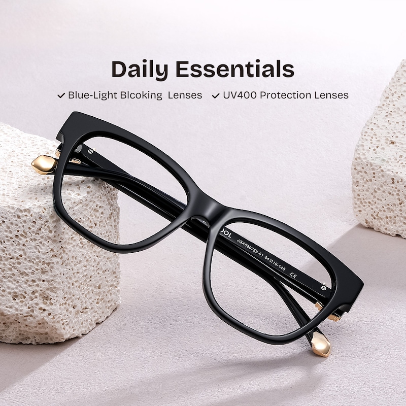 ZEELOOL Julian Square Black Glasses