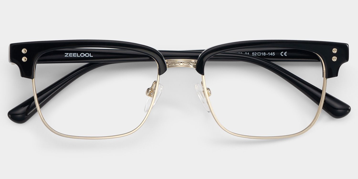 Ryan black and gold browline Frame glasses Online | ZEELOOL2