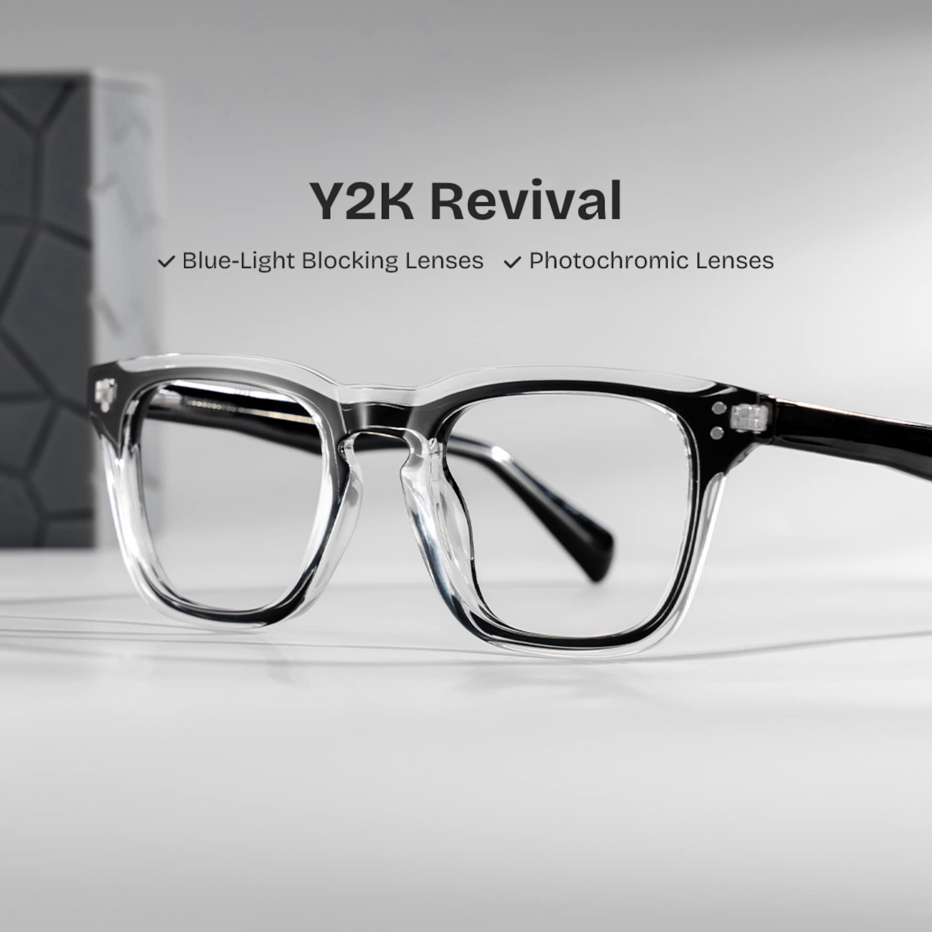 Tr90 Eyeglasses Frames With Rectangle Shape and Black Crystal Color0