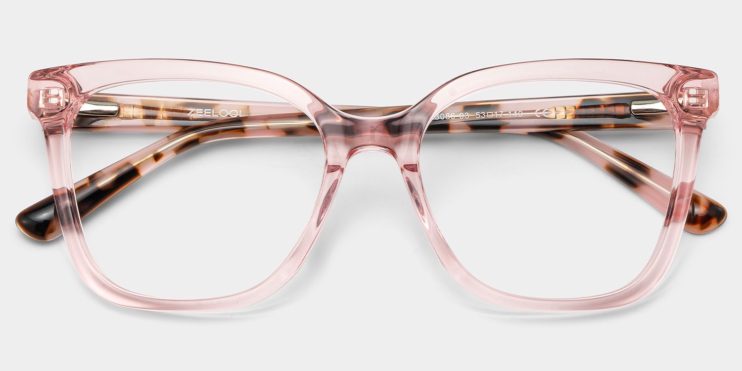 Sage Pink Frame Glasses with Rectangle Frame Online | ZEELOOL4