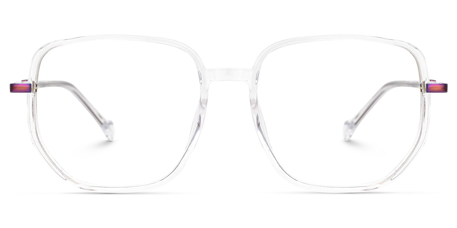 Joana Clear Glasses in Geometric Wide Frame Design | Zeelool1