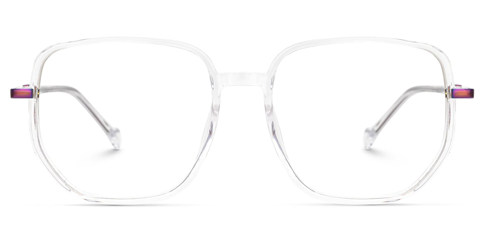 Joana Clear Glasses in Geometric Wide Frame Design | Zeelool1