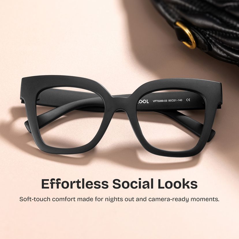 Malcolm Black Square Glasses