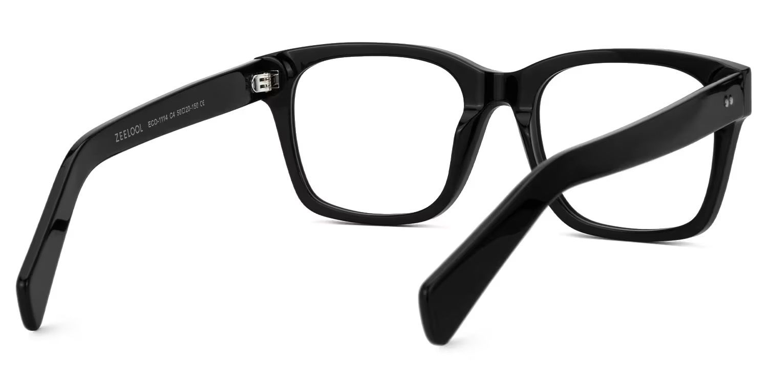 Fussell Square Black Full-Frame Glasses | Zeelool3
