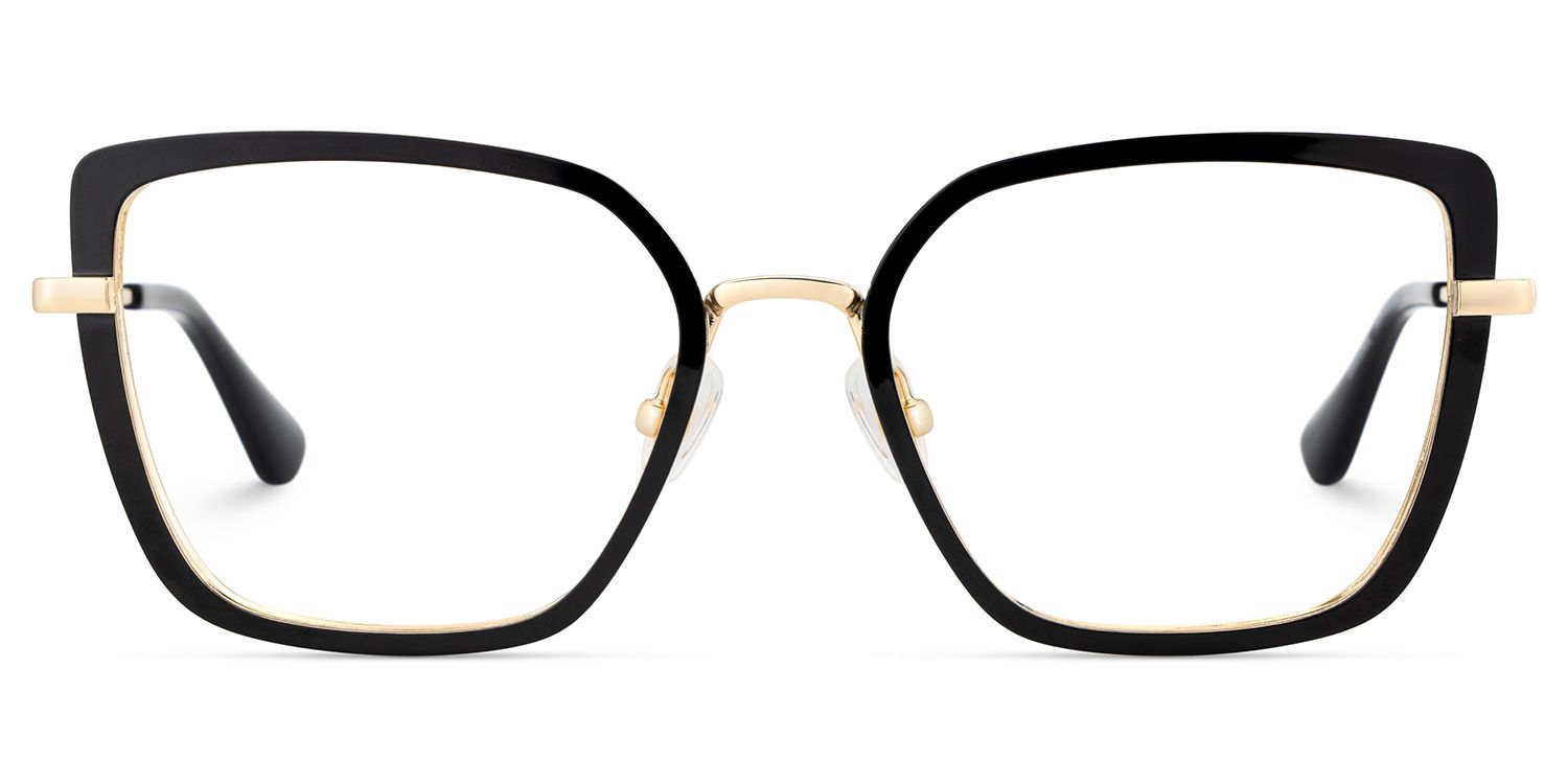 Square Black Eyeglasses- Max Metal Frame Glasses3