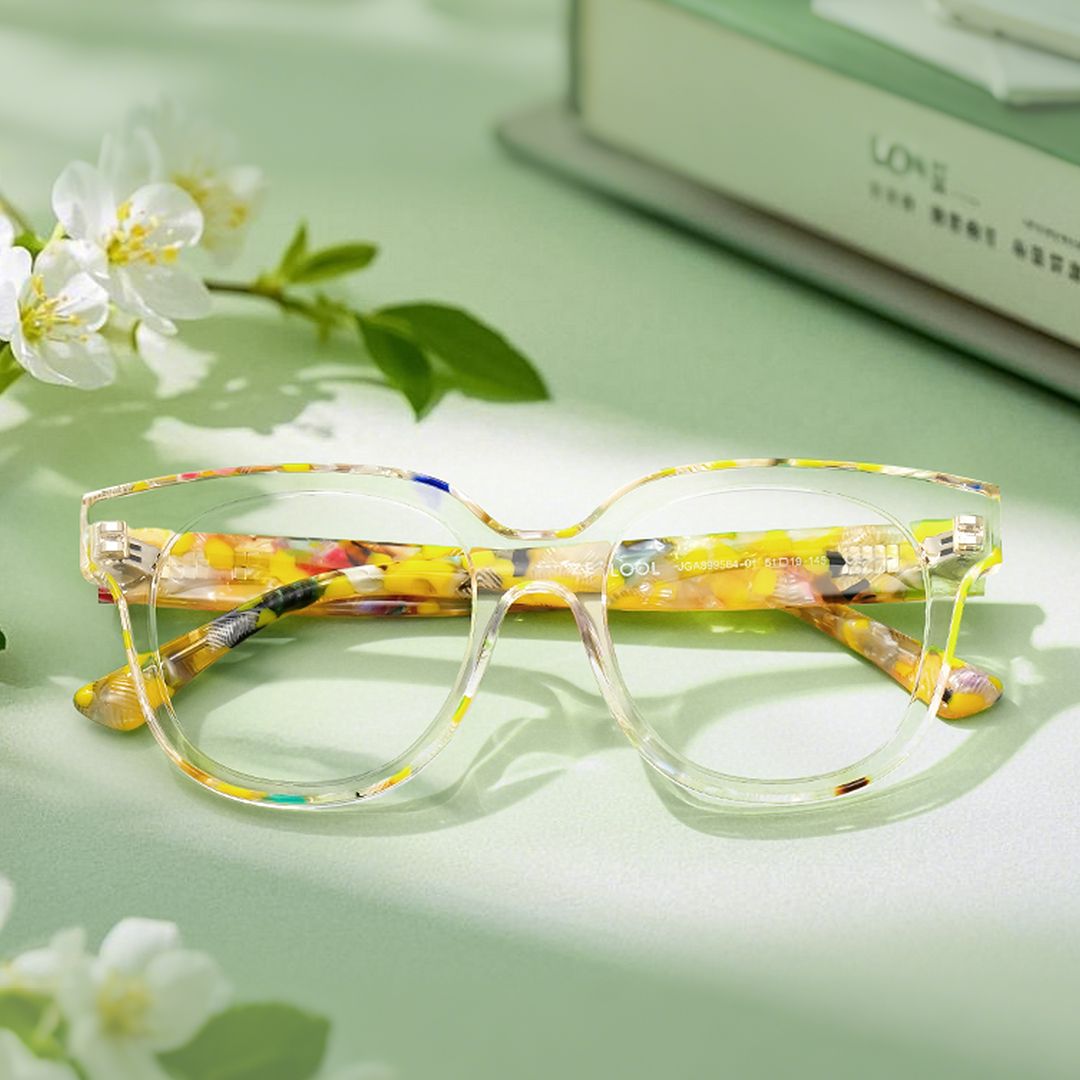Jett Acetate Yellow Frame Glasses with Square Shape | Zeelool7