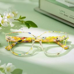 Jett Square Yellow Clear Glasses7