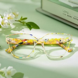 Jett Square Yellow Crystal Glasses7