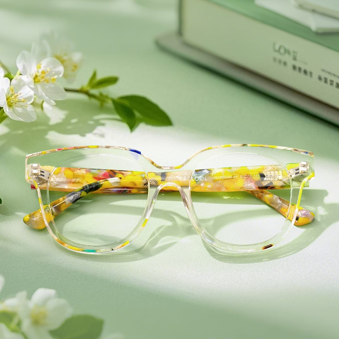 Jett Square Yellow Crystal Glasses7