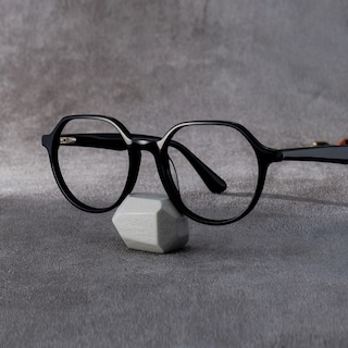 Hazel Geometric Black Glasses0