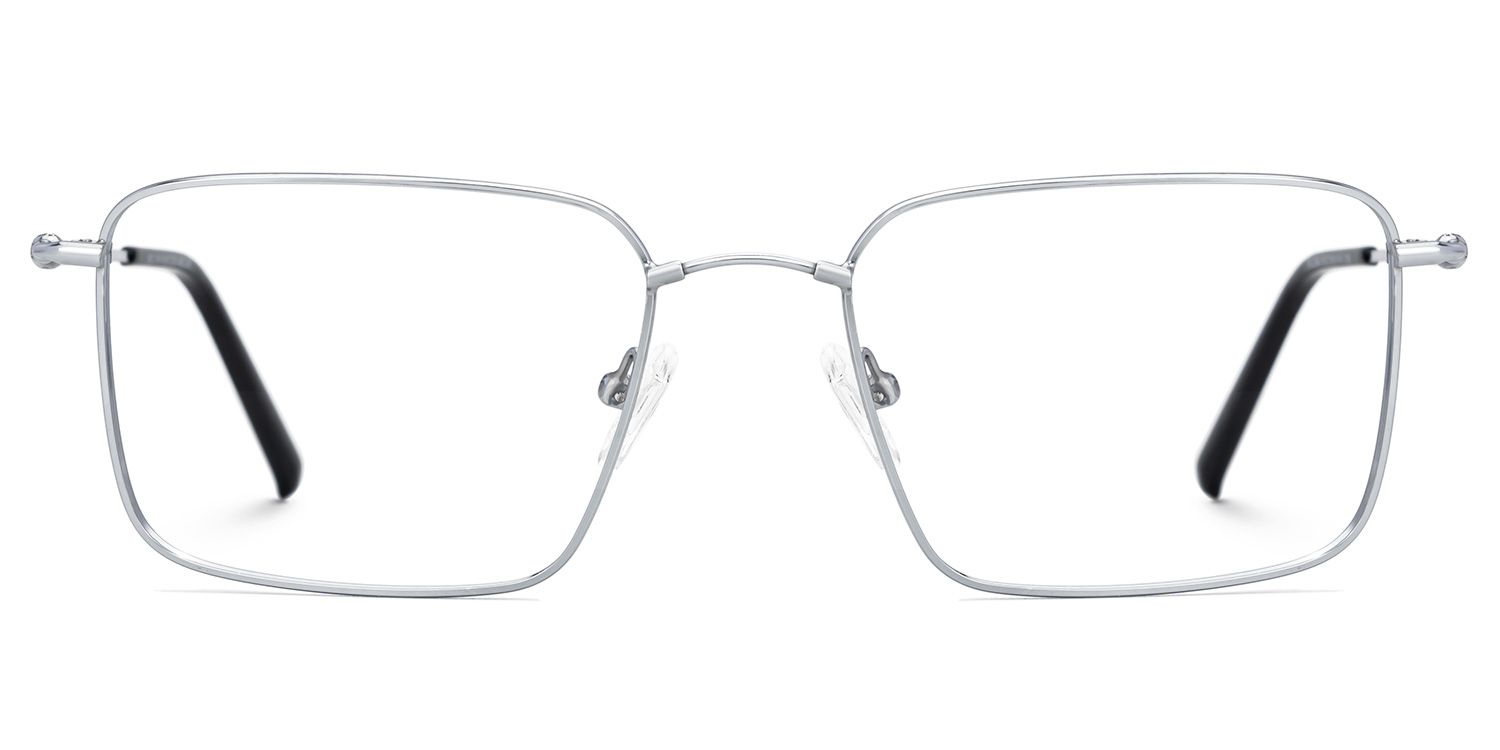 Stowe Thin Silver Glasses in Rectangle Design | Zeelool0