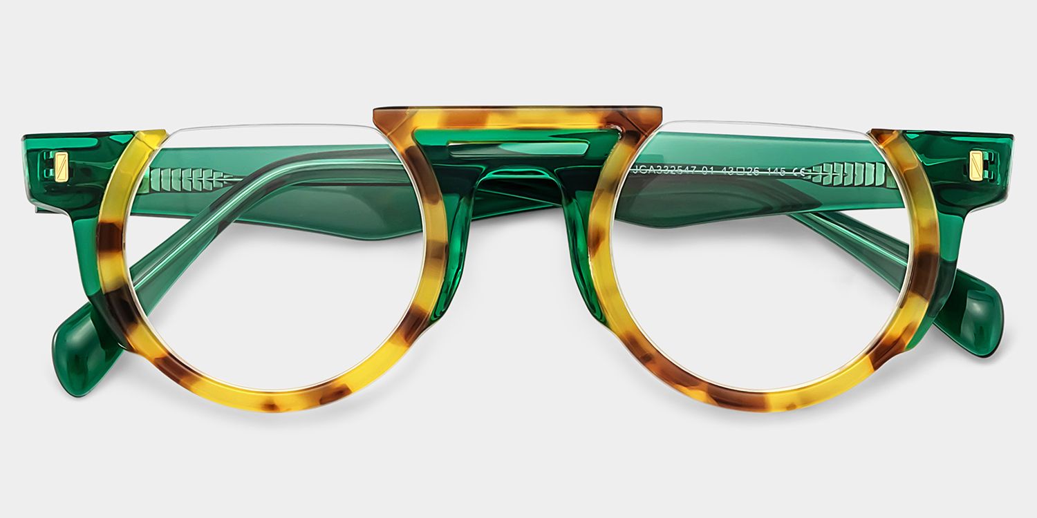 Mastin Round Tortoise Half Frame Glasses for Men | ZEELOOL2