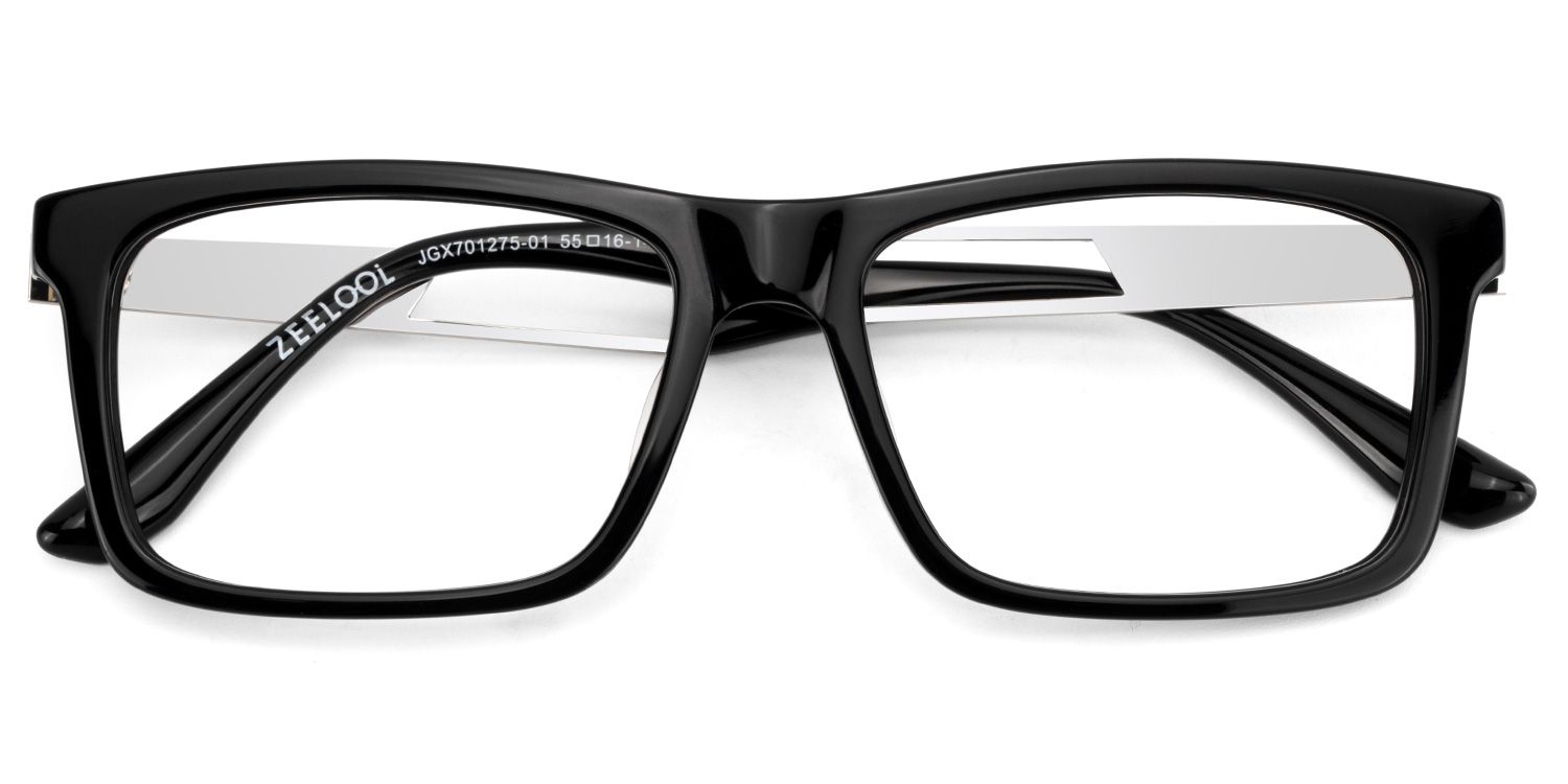 Osvaldo Thin Rectangle Black Glasses in Business Style | ZEELOOL1