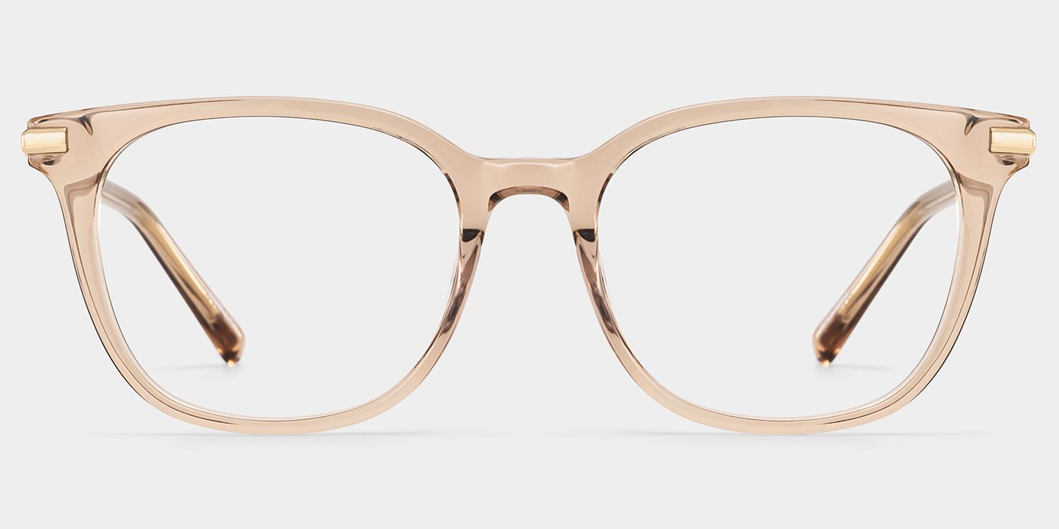Square Beige Eyeglasses- Vilmarie Acetate Frame Glasses1