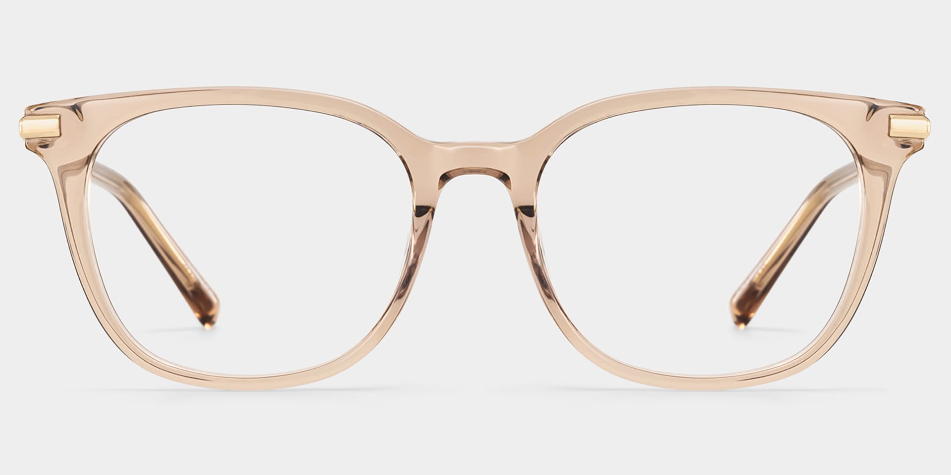 Square Champagne Eyeglasses- Vilmarie Acetate Frame Glasses1