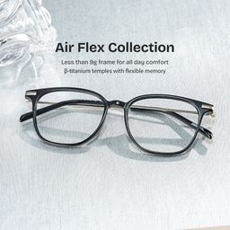 Florence Rectangle Black Glasses0