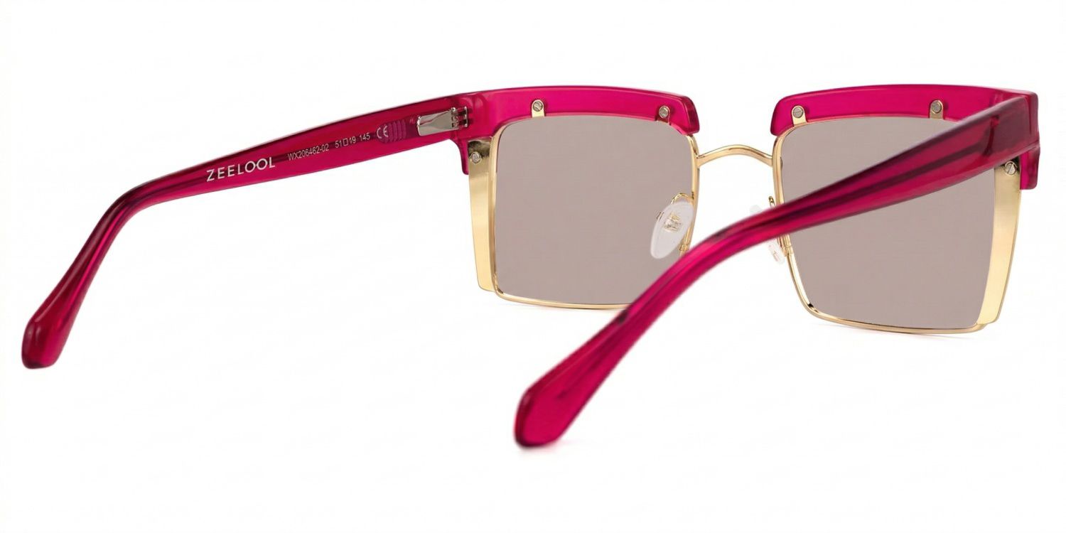 Kiana Square Bright-Pink Frame Glasses | Zeelool3