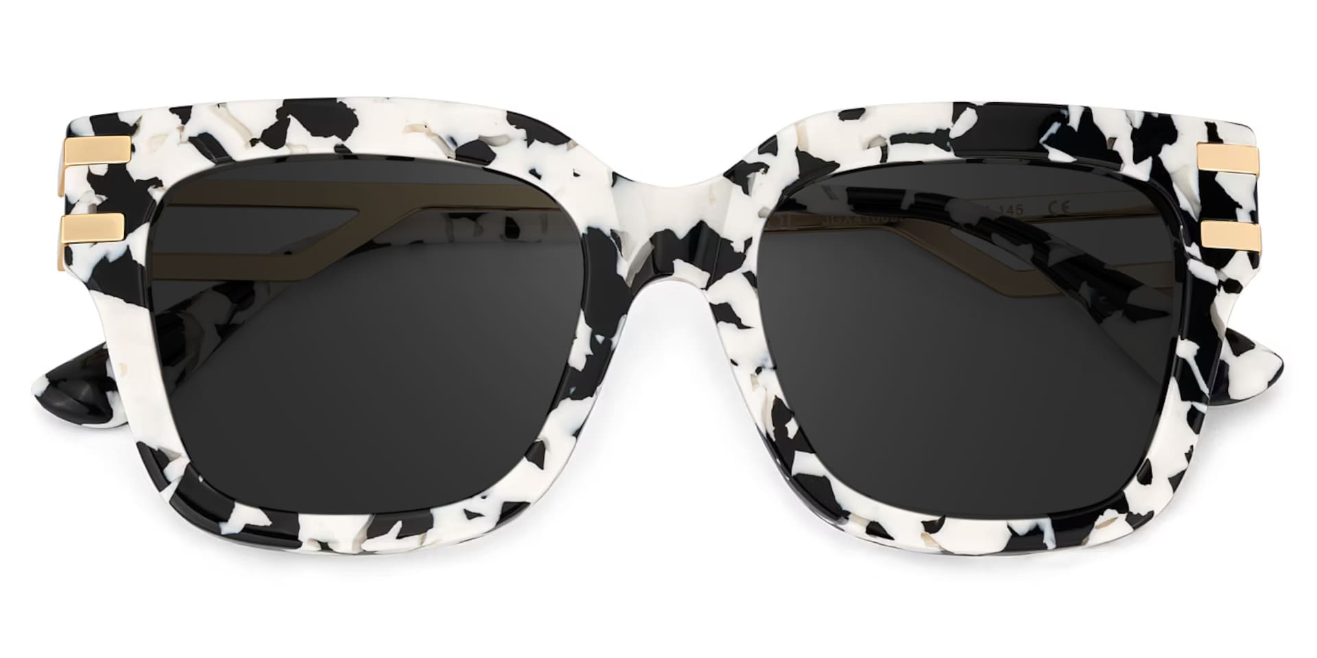 Square Cat-Eye Glasses With Cow Pattern1