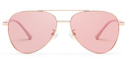 Paige Aviator Rose-Gold Sunglasses2